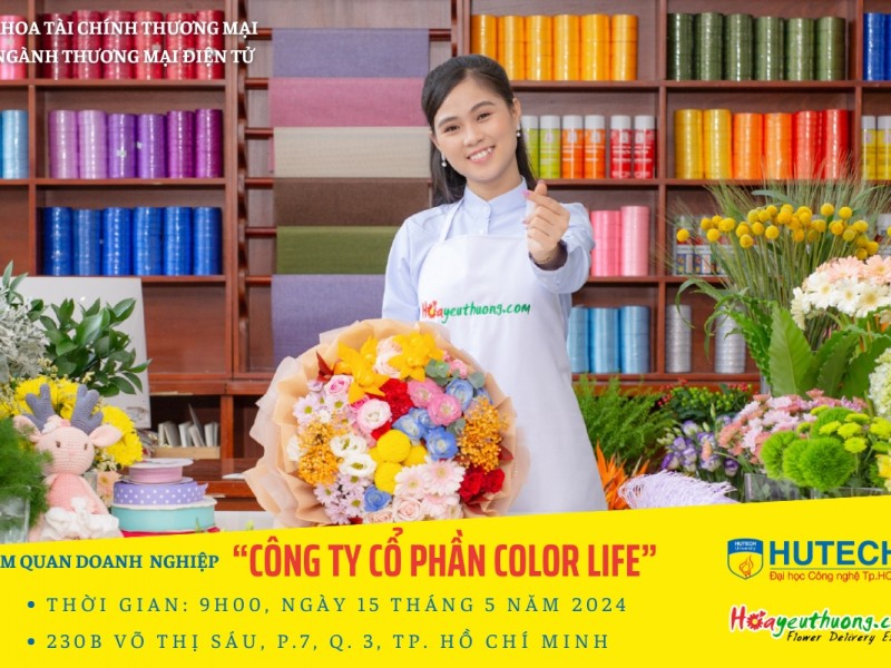 Sinh viên ngành Thương mại điện tử, khoa Tài chính Thương mại Tham quan công ty Cổ Phần Color Life – Thương hiệu Hoa HoaYeuThuong.com